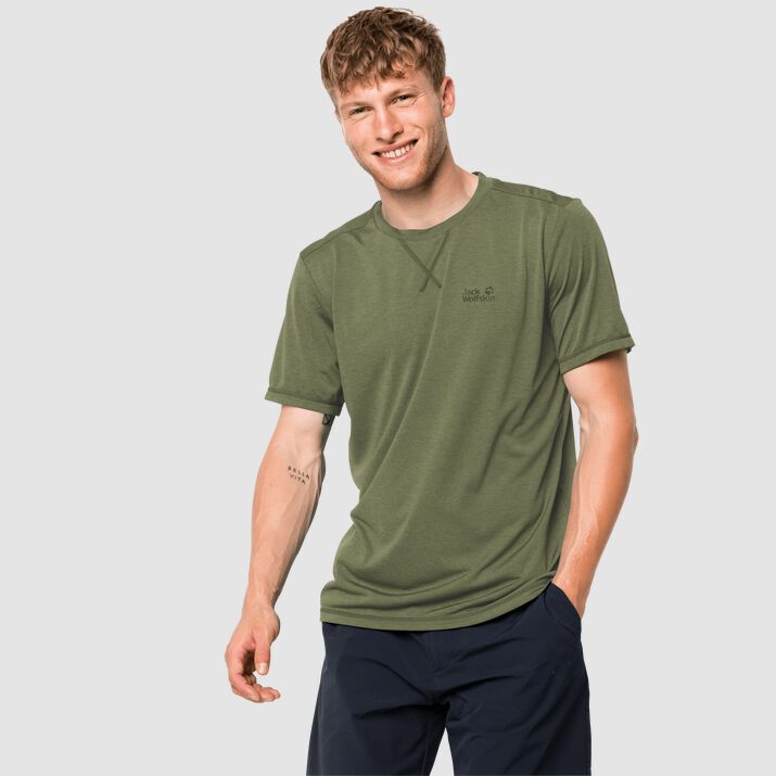 Jack Wolfskin Mens Crosstrail T-shirt Olive 015682VEN